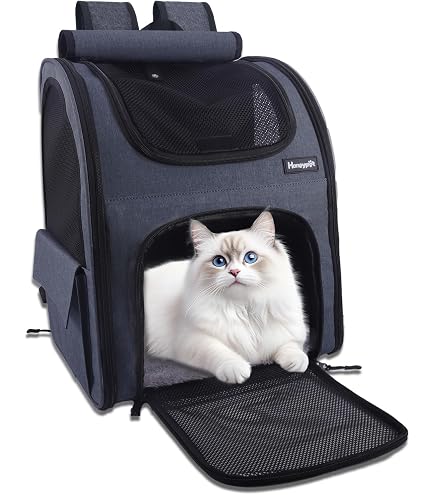 ペット用　猫 キャリー 犬 キャリー 前かけできるペットリュック 飛び出し防止 Amazon.co.jp: 最新型 犬 猫 リュック メッシュ窓3つ カーテン付き 強
